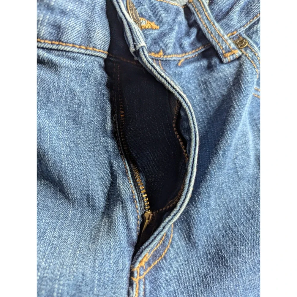 Blue Mountain Womens Straight Leg Jeans Medium‎ Wash Blue Denim Size 14 Stretch
